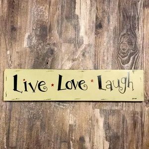 Wooden wall decor “Live Love Laugh” Rustic!
